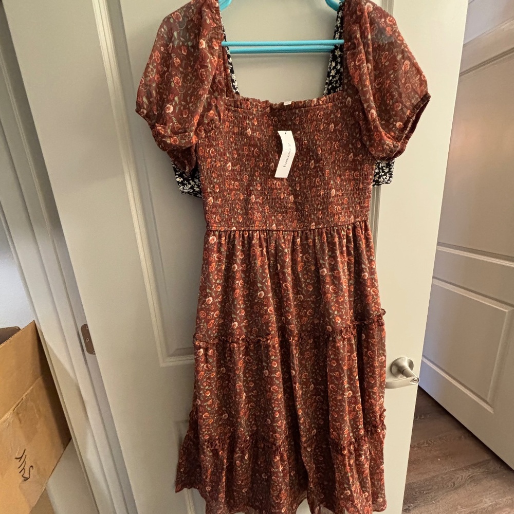Short Sleeve Smocked Dress